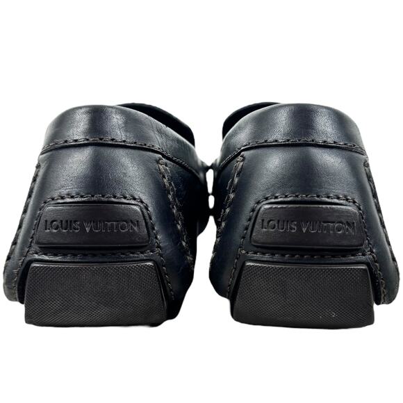 Louis Vuitton Monte Carlo Calf Leather Moccasins Slip On Black Size 11 - Picture 6 of 12